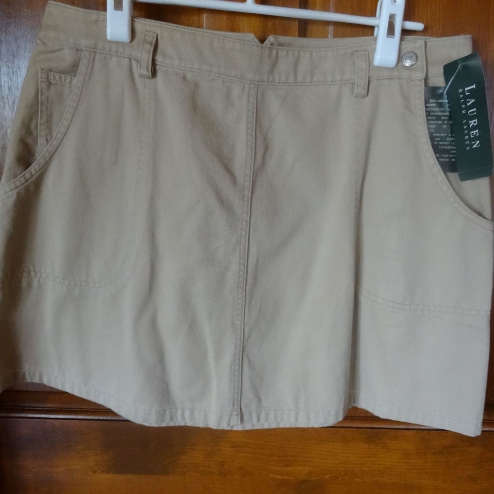 NWT Ralph Lauren Tan Mini Skirt size 16